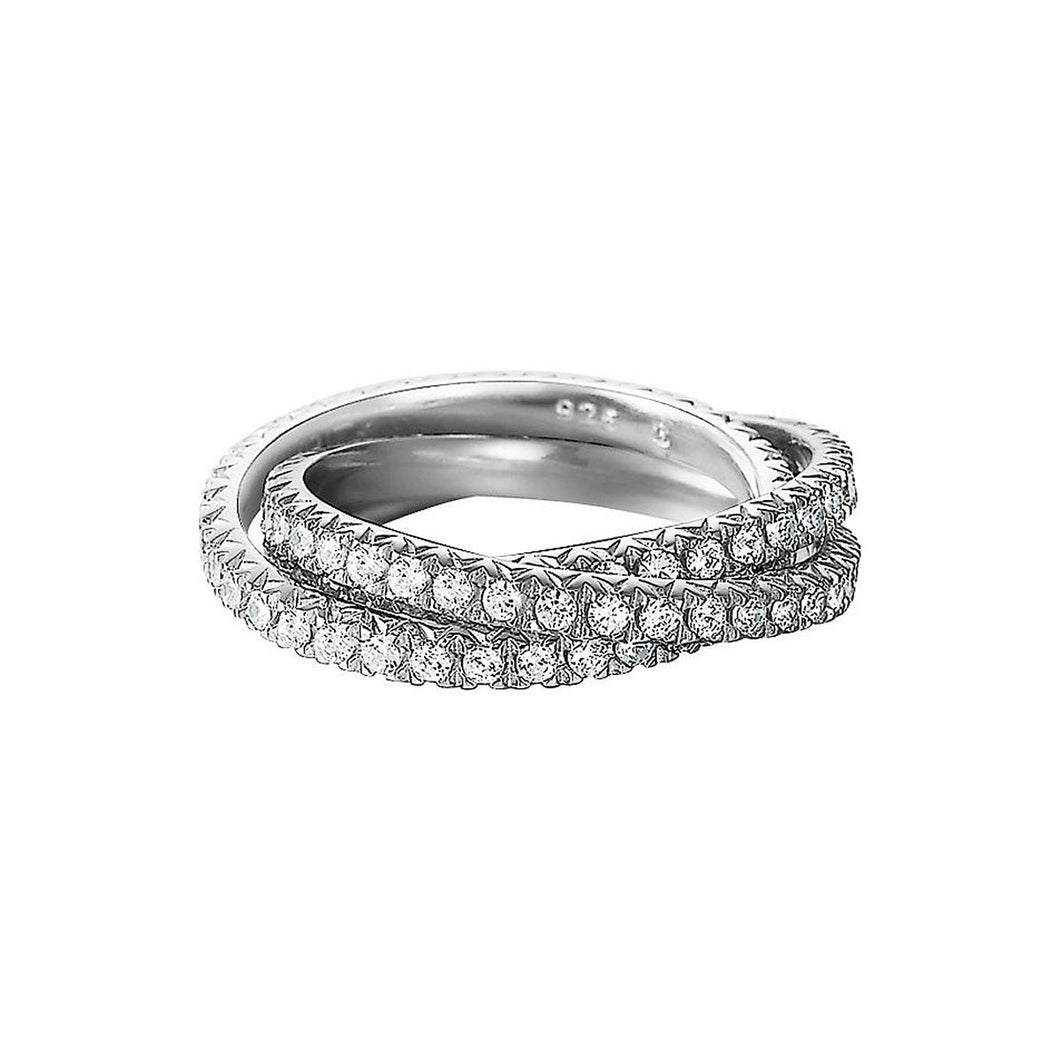 Esprit Damen Ring Silber Zirkonia Brilliance Triple White ESRG91885B1