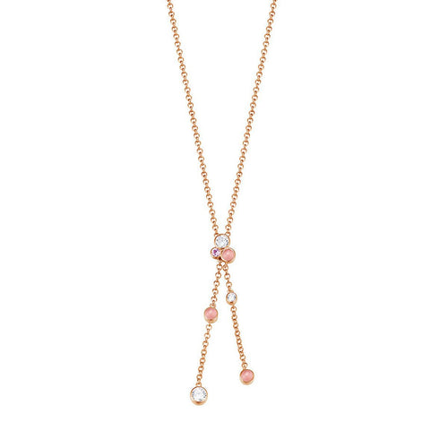 Esprit Damen Kette Collier Silber Rosé Zirkonia Sweet Parfait ESNL93189B420
