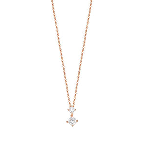 Esprit Damen Kette Collier Silber Rosé Zirkonia Svelte Sparkle ESNL92460C400