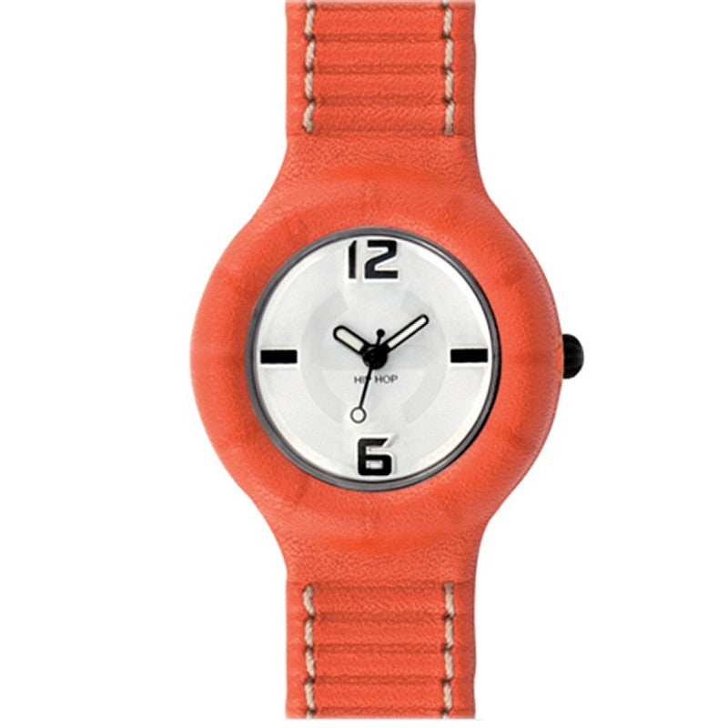 Hip Hop Uhr Silikonuhr leather small HWU0201 arancio