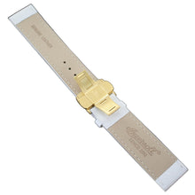 Laden Sie das Bild in den Galerie-Viewer, Ingersoll Ersatzband für Uhren Leder weiss Kroko Faltschl. Gold 22 mm