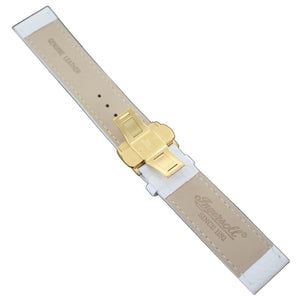 Ingersoll Ersatzband für Uhren Leder weiss Kroko Faltschl. Gold 22 mm