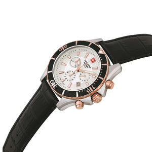 Swiss Alpine Military Herren Uhr Chronograph Analog Quarz 7040.9552SAM Leder
