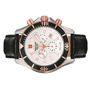 Swiss Alpine Military Herren Uhr Chronograph Analog Quarz 7040.9552SAM Leder