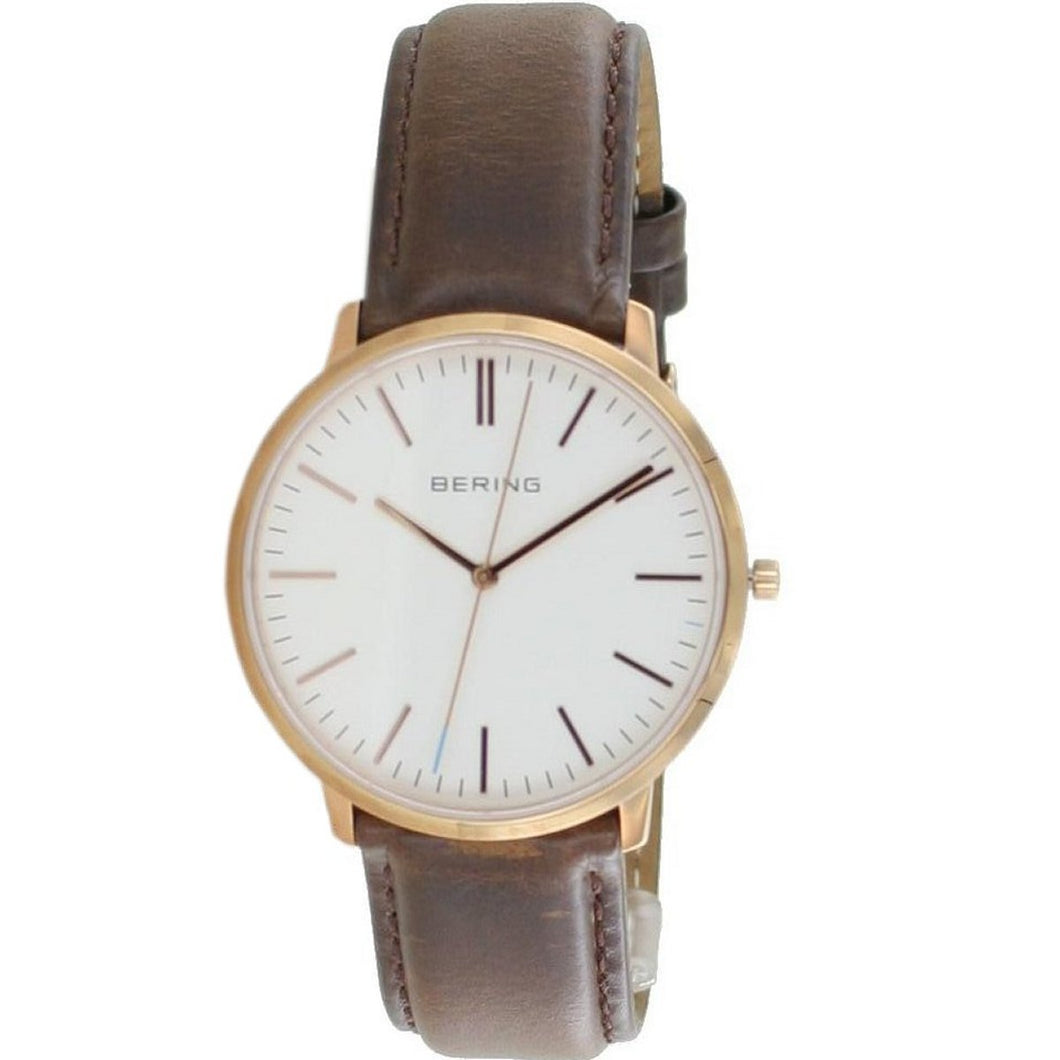 Bering Herren Uhr Armbanduhr Slim Classic - 11139-SDK Leder