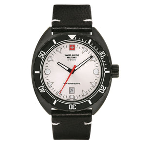 Swiss Alpine Military Herren Uhr Analog Quarz 7066.1572SAM Leder