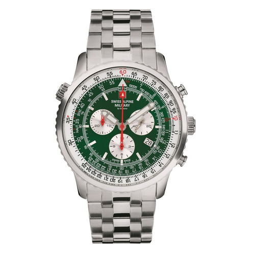 Swiss Alpine Military Herren Uhr Chronograph Analog Quarz 7078.9134SAM Edelstahl