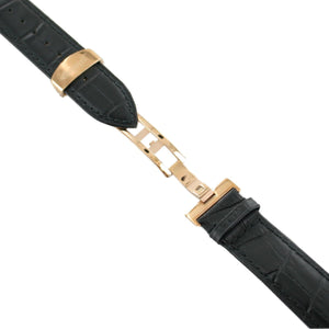 Ingersoll Ersatzband für Uhren Leder schwarz Kroko Faltschl. Rosé 22 mm