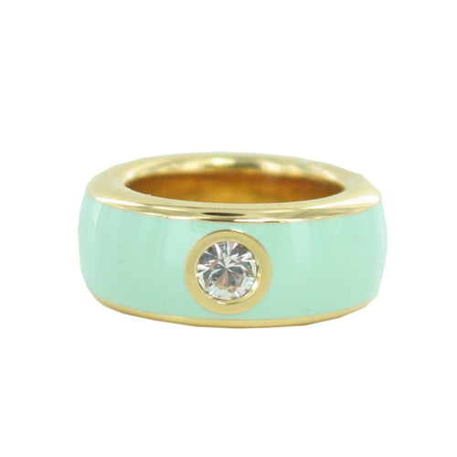 Esprit Damen Ring Edelstahl Gold Fancy türkis ESRG12194O1