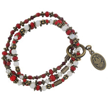 Laden Sie das Bild in den Galerie-Viewer, Konplott Armband Armkette Yoga Californica rot/weiß elastisch