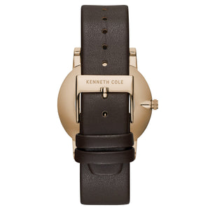 Kenneth Cole New York Herren-Armbanduhr Analog Quarz Leder 10030809