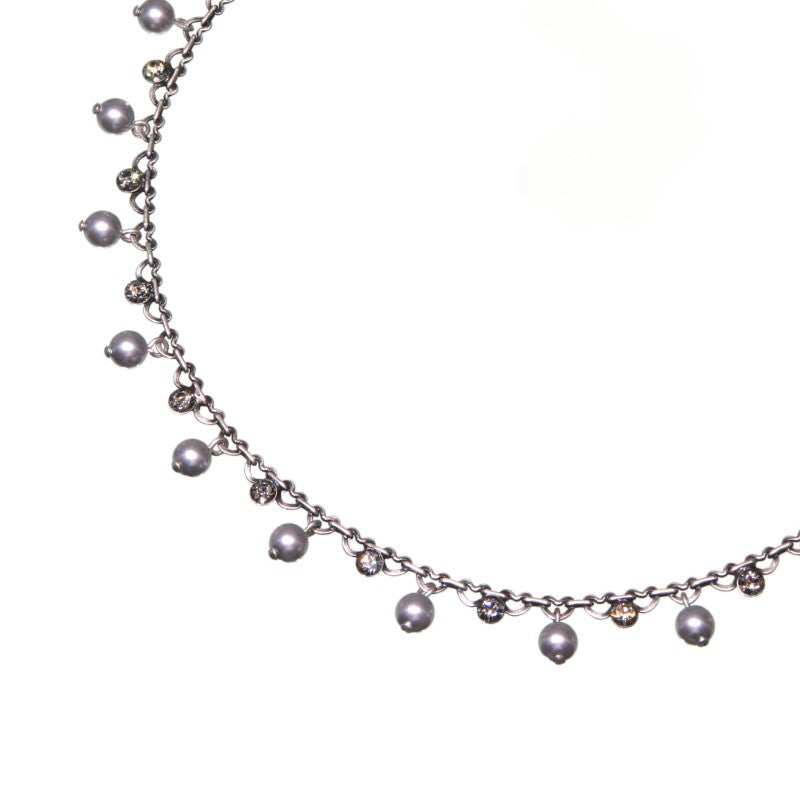 Konplott Halskette Collier Pearl Shadow grau Schwarzer Diamant