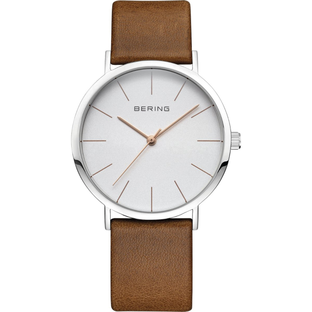 Bering Herren Uhr Armbanduhr Slim Classic - 13436-506-1 Leder