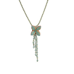 Konplott Halskette Collier Brit Chic Blume türkis / rot