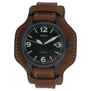 Aristo Herren Uhr Armbanduhr Automatic Fliegeruhr 0H12 Leder