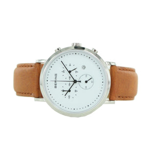 Bering Herren Uhr Armbanduhr Slim Classic Chronograph - 10540-504-1 Leder