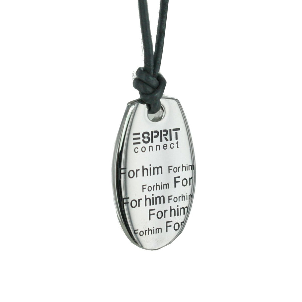 Esprit Unisex Kette Edelstahl Leder grau Forhim - Forher ESNL001