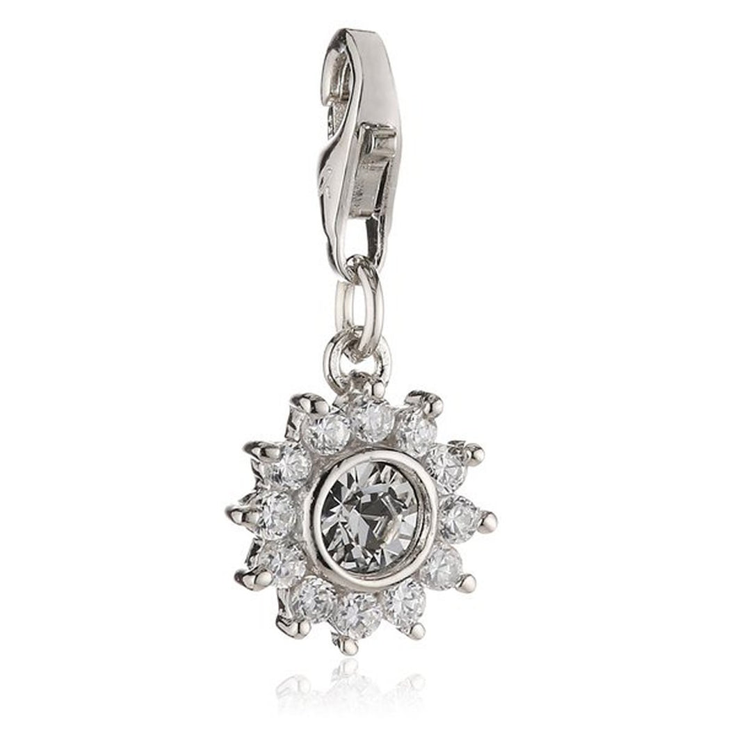 s.Oliver Jewel Damen Anhänger Charm Silber Blume SOCHA/194 - 419413