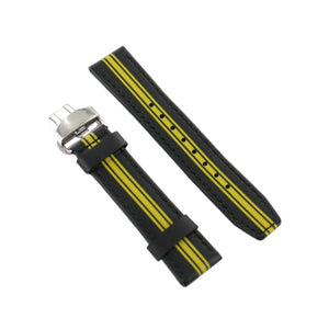 Ingersoll Ersatzband für Uhren Leder sw / gelb Faltschl. Si 22 mm