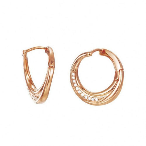 Esprit Damen Ohrringe Creole Edelstahl JW50227 Rosé ESCO01923C000
