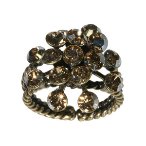 Konplott Ring Magic Fireball beige Kristall goldener Schatten