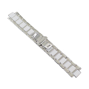 Ingersoll Ersatzband für Uhren Edelstahl Faltschließe Silber Weiss IN7201 23 mm