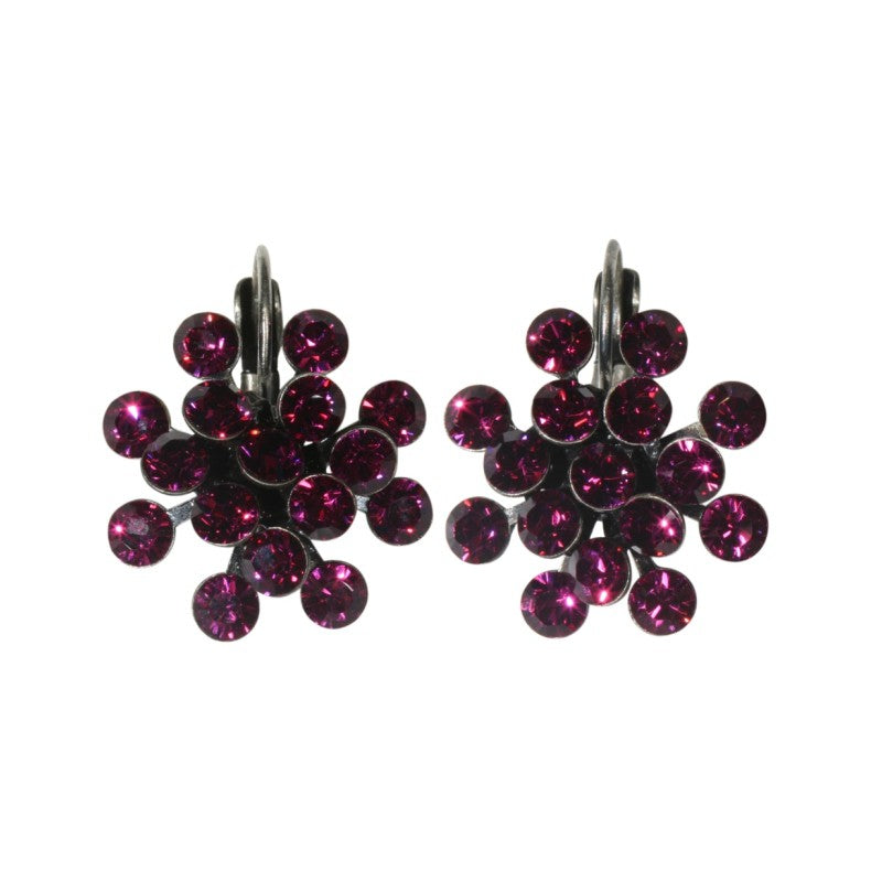 Konplott Ohrringe EuroWire Magic Fireball dark rose fuchsia with brown