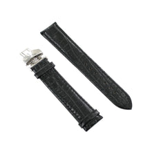 Laden Sie das Bild in den Galerie-Viewer, Ingersoll Ersatzband für Uhren Leder schwarz g. Kroko Faltschließe Si 20 mm