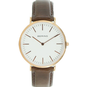 Bering Herren Uhr Armbanduhr Slim Classic - 13738-564-1 Leder