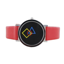 Laden Sie das Bild in den Galerie-Viewer, Aristo Bauhaus Damen Uhr Edelstahl 4D86R Leder rot