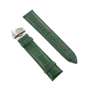 Ingersoll Ersatzband für Uhren Leder grün matt Kroko Faltschl. Si 22 mm