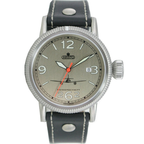 Aristo Herren Messerschmitt Uhr Fliegeruhr ME 262 Automatik 3H262-ALU Leder