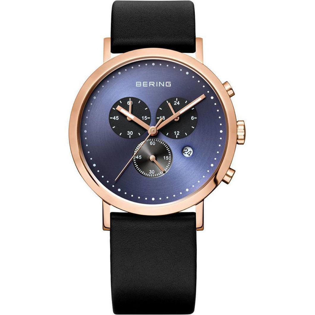 Bering Herren Uhr Armbanduhr Classic Chronograph - 10540-567 Leder