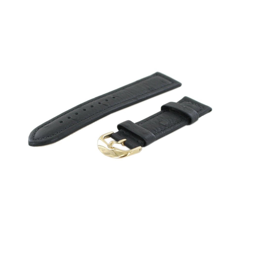 Ingersoll Ersatzband für Uhren Lederband schwarz Strauss Dornschieße 22 mm