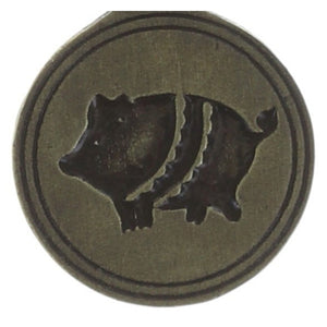 Konplott Anhänger Charm Zodiac Pig/Schweine brass/silver