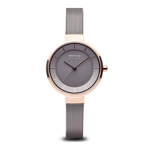 Bering Damen Uhr Armbanduhr Classic Solar - 14631-369 Meshband