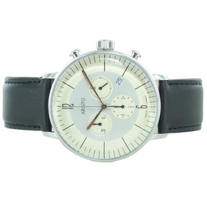 Aristo Herren Uhr Chronograph Edelstahl 4H177 Leder