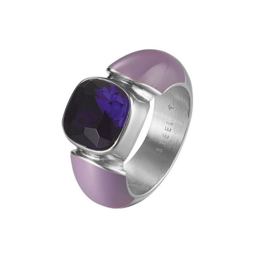 Joop Damen Ring Edelstahl lila Zirkonia JPRG10594E