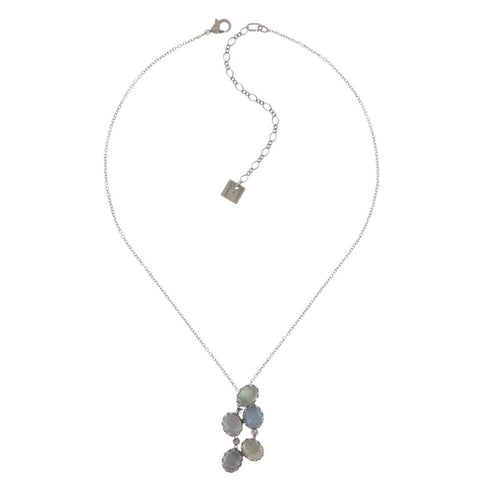 Konplott Kette Collier Anhänger Melody Drops white grey silber