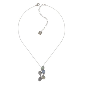 Konplott Kette Collier Anhänger Melody Drops white grey silber