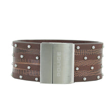Laden Sie das Bild in den Galerie-Viewer, Police Herren Armband Avenger Brown Leder PJ.21872BLC/03-19