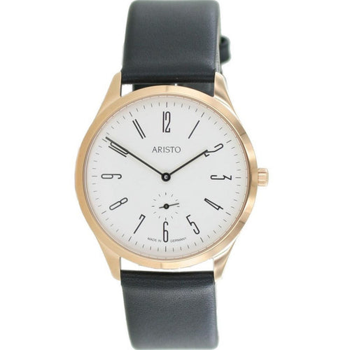 Aristo Bauhaus 1069 Herren Uhr Edelstahl 0H16 Leder