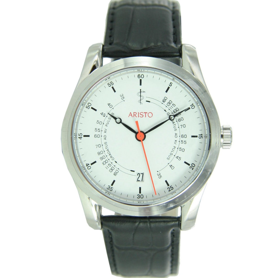 Aristo Unisex Uhr Armbanduhr Ärzteuhr Automatik Leder 4H124