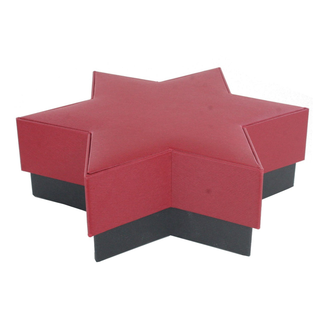 Stern Schachtel Geschenkschachtel Etui Box groß 185 x 185 x 50 mm rot / schwarz
