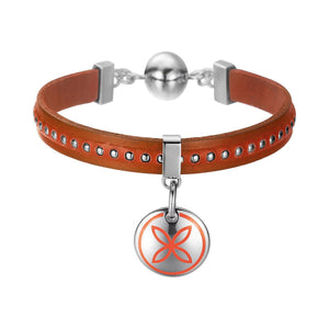 Esprit Damen Armband Leder Edelstahl Thriving orange ESBR11435B190
