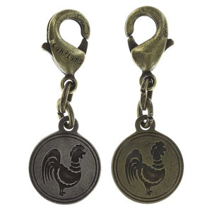 Konplott Anhänger Charm Zodiac Rooster/Hahn XS brass/silver