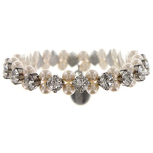 Laden Sie das Bild in den Galerie-Viewer, Konplott Armband Pearl Shadow elastisch weiß Kristall