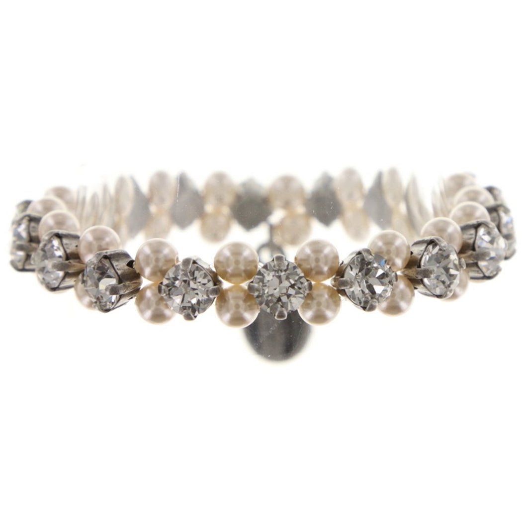 Konplott Armband Pearl Shadow elastisch weiß Kristall