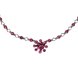 Konplott Halskette Collier Magic Fireball dunkelrosa Fuchsia mit braun