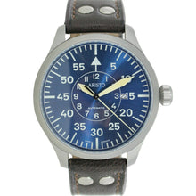 Laden Sie das Bild in den Galerie-Viewer, Aristo Herren Uhr Armbanduhr Automatic Blaue 47 Beobachter 3H158 Leder